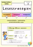 Vorschau - Stundenentwürfe - Lesestrategien Klasse 2 | Leseverständnis, Lesetraining und sinnentnehmendes Lesen mit Hefteinträgen · Unterrichtsreihe - Deckblatt