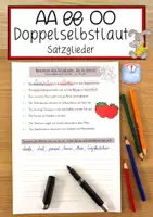 Vorschau - Anderer Materialtyp - AA ee oo Doppelselbstlaute Satzglieder - Deckblatt