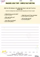 Vorschau - Arbeitsblätter - Imagine a day trip: Simple Past Writing - Deckblatt