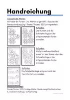 Vorschau - Arbeitsblätter - Lesen & Malen: Farben, Blumen und Schmetterlinge, Basisschreibung - Seite 1