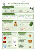 Vorschau - Unterrichtsreihen - Gewichtskraft - Physik Sek I - Arbeitsblätter inkl. Lösungen - Seite 3