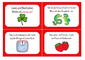 Vorschau - Anderer Materialtyp - AA ee oo Doppelselbstlaute Lese- und Abschreibkartei - Seite 1