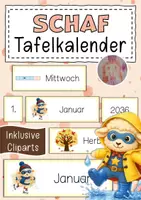 Vorschau - Anderer Materialtyp - Schafklasse Tafelkalender Klassentier Schaf - Deckblatt