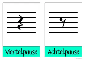 Vorschau - Arbeitsblätter - Pausenlehre - Pausenwerte - Musiktheorie - Notenlehre - Seite 1