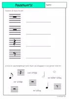 Vorschau - Arbeitsblätter - Pausenlehre - Pausenwerte - Musiktheorie - Notenlehre - Seite 2