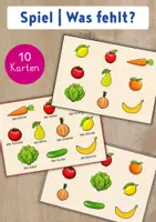 Vorschau - Arbeitsblätter - Obst und Gemüse | Spiel | Was fehlt? | DaF DaZ | A1 - Deckblatt