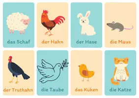 Vorschau - Bildkarten - Lernkarten Haus- und Hoftiere - Seite 1