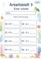 Vorschau - Arbeitsblätter - Blitzrechnen bis 100 | Mathematik Klasse 2 | 7 Arbeitsblätter als PDF - Seite 3
