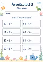 Vorschau - Arbeitsblätter - Blitzrechnen Minus bis 100 | Mathematik Klasse 2 | 7 Arbeitsblätter als PDF - Seite 3