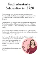 Vorschau - Spiele - Kopfrechenkarten Subtraktion (Zahlenraum 20) - Deckblatt