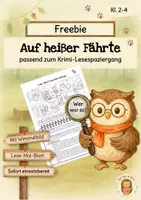 Vorschau - Arbeitsblätter - Gratis Lese-Mal-Rätsel Waldtiere (Kl. 2-4), passend zum Krimi-Lesespaziergang - Deckblatt