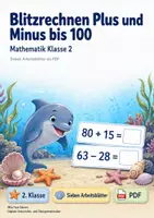 Vorschau - Arbeitsblätter - Blitzrechnen Plus und Minus bis 100 | Mathematik Klasse 2 | 7 Arbeitsblätter als PDF - Deckblatt