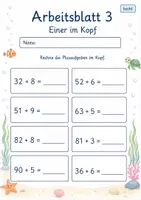 Vorschau - Arbeitsblätter - Kopfrechnen Plus bis 100 | Mathematik Klasse 2 | 7 Arbeitsblätter als PDF - Seite 3
