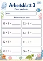 Vorschau - Arbeitsblätter - 5 Minuten Rechnen bis 100 | Mathematik Klasse 2 | 7 Arbeitsblätter als PDF - Seite 3