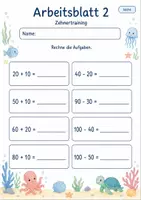Vorschau - Arbeitsblätter - Rechentraining bis 100 | Mathematik Klasse 2 | 7 Arbeitsblätter als PDF - Seite 2