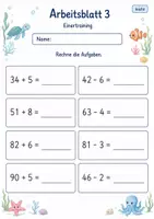 Vorschau - Arbeitsblätter - Rechentraining bis 100 | Mathematik Klasse 2 | 7 Arbeitsblätter als PDF - Seite 3