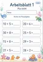 Vorschau - Arbeitsblätter - Rechentraining Plus bis 100 | Mathematik Klasse 2 | 7 Arbeitsblätter als PDF - Seite 1