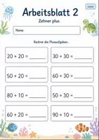 Vorschau - Arbeitsblätter - Rechentraining Plus bis 100 | Mathematik Klasse 2 | 7 Arbeitsblätter als PDF - Seite 2