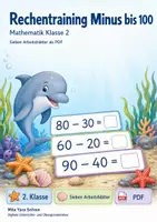 Vorschau - Arbeitsblätter - Rechentraining Minus bis 100 | Mathematik Klasse 2 | 7 Arbeitsblätter als PDF - Deckblatt
