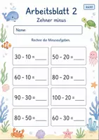 Vorschau - Arbeitsblätter - Rechentraining Minus bis 100 | Mathematik Klasse 2 | 7 Arbeitsblätter als PDF - Seite 2