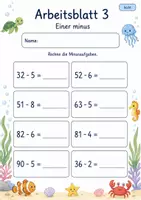 Vorschau - Arbeitsblätter - Rechentraining Minus bis 100 | Mathematik Klasse 2 | 7 Arbeitsblätter als PDF - Seite 3