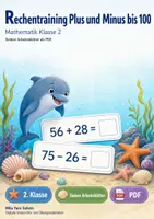 Vorschau - Arbeitsblätter - Rechentraining Plus und Minus bis 100 | Mathematik Klasse 2 | 7 Arbeitsblätter als PDF - Deckblatt