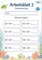 Vorschau - Arbeitsblätter - Rechentraining Plus und Minus bis 100 | Mathematik Klasse 2 | 7 Arbeitsblätter als PDF - Seite 2