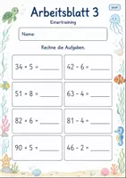 Vorschau - Arbeitsblätter - Rechentraining Plus und Minus bis 100 | Mathematik Klasse 2 | 7 Arbeitsblätter als PDF - Seite 3