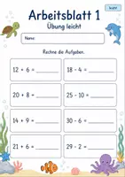 Vorschau - Arbeitsblätter - Rechenübungen bis 100 | Mathematik Klasse 2 | 7 Arbeitsblätter als PDF - Seite 1