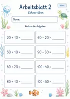 Vorschau - Arbeitsblätter - Rechenübungen bis 100 | Mathematik Klasse 2 | 7 Arbeitsblätter als PDF - Seite 2