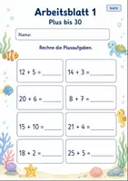 Vorschau - Arbeitsblätter - Plusaufgaben bis 100 | Mathematik Klasse 2 | 7 Arbeitsblätter als PDF - Seite 1