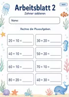 Vorschau - Arbeitsblätter - Plusaufgaben bis 100 | Mathematik Klasse 2 | 7 Arbeitsblätter als PDF - Seite 2