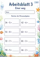 Vorschau - Arbeitsblätter - Minusaufgaben bis 100 | Mathematik Klasse 2 | 7 Arbeitsblätter als PDF - Seite 3