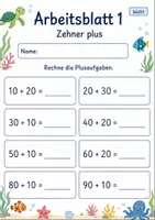 Vorschau - Arbeitsblätter - Rechnen mit Zehnerzahlen | Mathematik Klasse 2 | 7 Arbeitsblätter als PDF - Seite 1