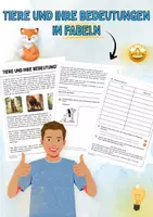 Vorschau - Arbeitsblätter - Tiere und ihre Bedeutungen in Fabeln - Deckblatt