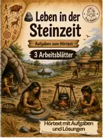 Vorschau - Stundenentwürfe - Leben in der Steinzeit (Audio, Arbeitsblätter und Lösungen) - Deckblatt