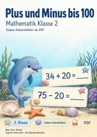 Vorschau - Arbeitsblätter - Plus und Minus bis 100 | Mathematik Klasse 2 | 7 Arbeitsblätter als PDF - Deckblatt