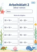 Vorschau - Arbeitsblätter - Plus und Minus bis 100 | Mathematik Klasse 2 | 7 Arbeitsblätter als PDF - Seite 2