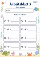 Vorschau - Arbeitsblätter - Plus und Minus bis 100 | Mathematik Klasse 2 | 7 Arbeitsblätter als PDF - Seite 3