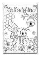 Vorschau - Mal- und Bastelvorlagen - Deckblatt für die Einheit Honigbiene - Seite 1