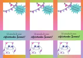 Vorschau - Anderer Materialtyp - Sommergruß für Wassereis Feriengruß mit Katze - Seite 1