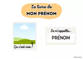 Aperçu - Feuilles d'exercices - Le livre de mon prénom – Cahier personnalisable PS/MS | Modèle Canva modifiable - Page 1