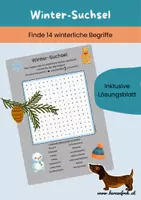 Vorschau - Arbeitsblätter - Winter-Suchsel - 14 Begriffe inklusive Lösungsblatt - Deckblatt