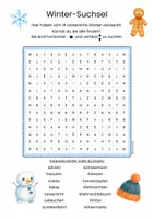 Vorschau - Arbeitsblätter - Winter-Suchsel - 14 Begriffe inklusive Lösungsblatt - Seite 1