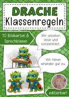 Vorschau - Anderer Materialtyp - Klassenregeln Drachenklasse Klassentier Drache - Deckblatt