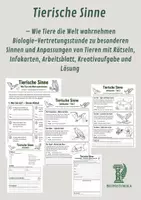 Vorschau - Arbeitsblätter - Tierische Sinne – Wie Tiere die Welt wahrnehmen - Deckblatt