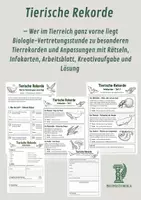 Vorschau - Arbeitsblätter - Tierische Fähigkeiten II – 4 Vertretungsstunden zu Rekorden, Kommunikation, Baumeistern und Tarnung - Seite 1