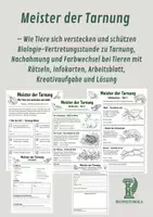 Vorschau - Arbeitsblätter - Meister der Tarnung – Wie Tiere sich verstecken und schützen - Deckblatt