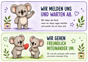 Vorschau - Bildkarten - Klassenregeln Koala in verschiedenen Farben 1.Kl-4.Kl - Seite 3