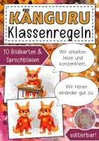 Vorschau - Anderer Materialtyp - Klassenregeln Känguruklasse Klassentier Känguru - Deckblatt
